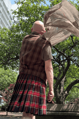 Traditional Scottish kilt made from durable tartan fabric