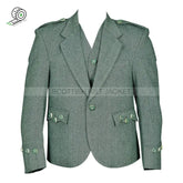 Argyle Kilt Jacket In Lovat Green Tweed With Vest Five Buttons Jackets