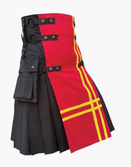 Gothic utility kilt in black and red - Scottish Kilt Jacket™ USA-UK