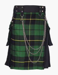 Detachable pockets and a hybrid hunter's kilt in black and white - scottish kilt jacket