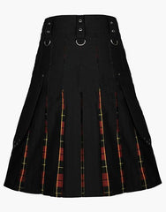 TARTAN HYBRID KILT IN BLACK AND WALLACE - scottish kilt jacket