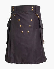 LUXE BLACK UTILITY KILT - Scottish Kilt Jacket™ USA-UK