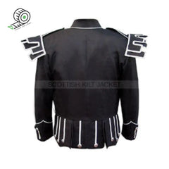 Black Gabardine Guards Style Doublet Jacket