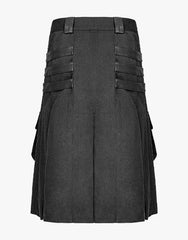 Gothic Black Utility Kilt - Scottish Kilt Jacket™ USA-UK