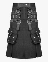 Gothic Black Utility Kilt - Scottish Kilt Jacket™ USA-UK