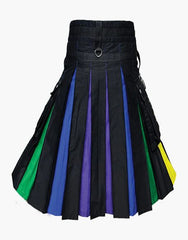 NYLON straps and a hybrid black rainbow kilt - scottish kilt jacket