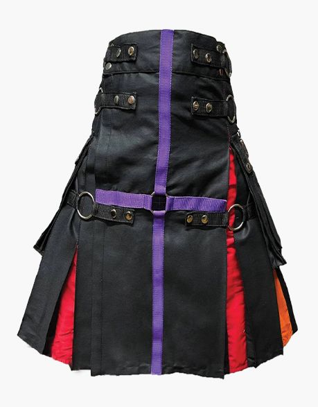 NYLON straps and a hybrid black rainbow kilt - scottish kilt jacket