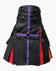 NYLON straps and a hybrid black rainbow kilt - scottish kilt jacket