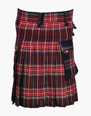 TARTAN STEWART BLACK UTILITY KILT - scottish kilt jacket