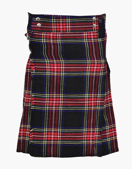 TARTAN STEWART BLACK UTILITY KILT - scottish kilt jacket