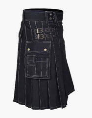 TACTICAL UTILITY KILT IN BLACK - Scottish Kilt Jacket™ USA-UK
