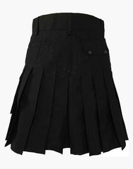 Multi-pocket utility kilt in black color - Scottish Kilt Jacket™ USA-UK