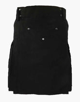 Multi-pocket utility kilt in black color - Scottish Kilt Jacket™ USA-UK