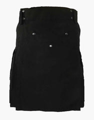 Multi-pocket utility kilt in black color - Scottish Kilt Jacket™ USA-UK