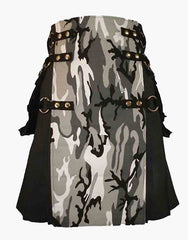 Urban Camo Gothic Utility Kilt in Black - Scottish Kilt Jacket™ USA-UK