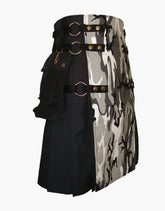 Urban Camo Gothic Utility Kit in Black - scottish kilt jacket