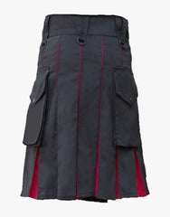 WOMEN'S RED AND BLACK HYBRID KILT - Scottish Kilt Jacket™ USA-UK