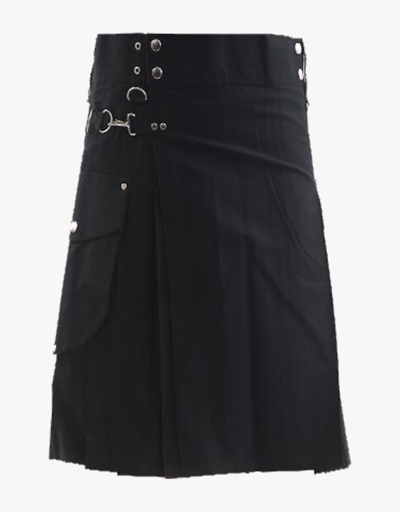KILT CARGO BLACK - Scottish Kilt Jacket™ USA-UK