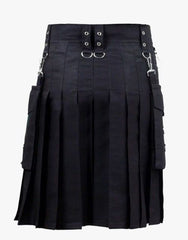 WITH DETACHABLE POCKETS-BLACK KILT - Scottish Kilt Jacket™ USA-UK