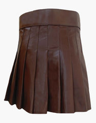 KILT WITH BROWN LEATHER - Scottish Kilt Jacket™ USA-UK