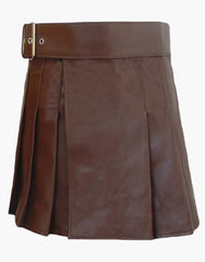 KILT WITH BROWN LEATHER - Scottish Kilt Jacket™ USA-UK