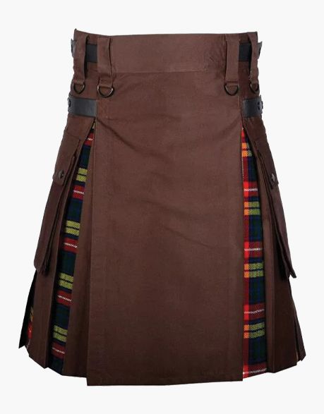 HYBRID BROWN KILT - scottish kilt jacket