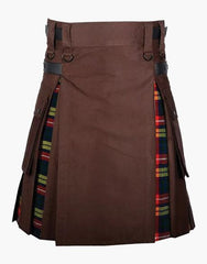 HYBRID BROWN KILT - scottish kilt jacket