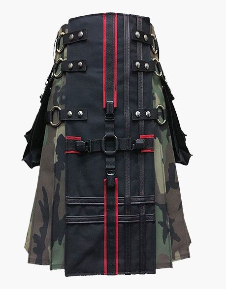 Tactical Gothic Utility Kilt in Black and Camo - Scottish Kilt Jacket™ USA-UK