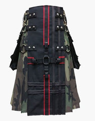 Tactical Gothic Utility Kilt in Black and Camo - Scottish Kilt Jacket™ USA-UK