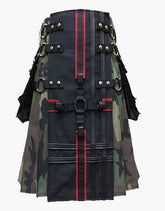 Tactical Gothic Utility Kilt in Black and Camo - Scottish Kilt Jacket™ USA-UK