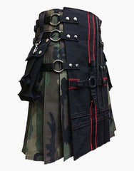 Tactical Gothic Utility Kilt in Black and Camo - Scottish Kilt Jacket™ USA-UK