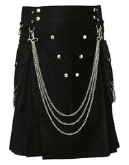 UTILITY CARGO KILT WITH SILVER CHAINS - Scottish Kilt Jacket™ USA-UK