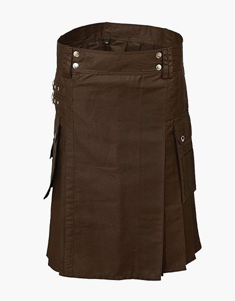 Personalized Brown Utility Kilt - Scottish Kilt Jacket™ USA-UK