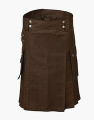Personalized Brown Utility Kilt - Scottish Kilt Jacket™ USA-UK
