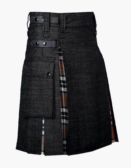DENIM HYBRID KILT - scottish kilt jacket