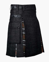 DENIM HYBRID KILT - scottish kilt jacket