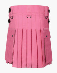 WOMEN'S FASHION UTILITY KILT WITH LEATHER STRAPS - Scottish Kilt Jacket™ USA-UK