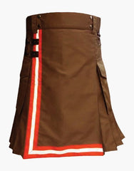 Brown Utility Kilt Firefighter - Scottish Kilt Jacket™ USA-UK