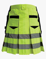LUMINOUS GREEN AND BLACK FIREFIGHTER KILT - Scottish Kilt Jacket™ USA-UK