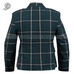 Green Argyll Jacket Made Of 100% Pure Wool With Vest And Waistcoat Tweed Kilt Jackets