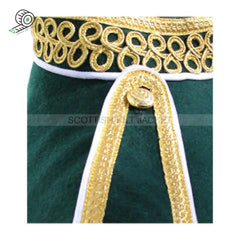 Green Pipe Band Doublet With White Piping 11 And A Decorative Gold Braid Jacket