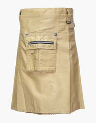 FRONT POCKET HEAVY DUTY KHAKI UTILITY KILT - Scottish Kilt Jacket™ USA-UK