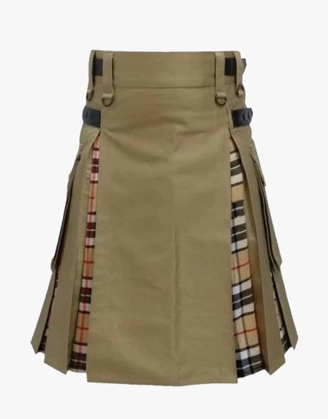 HYBRID KHAKI KILT - scottish kilt jacket
