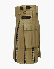 HYBRID KHAKI KILT - scottish kilt jacket
