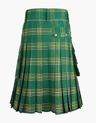 Irish Green Tartan Utility Kilt - scottish kilt jacket