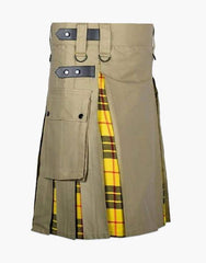 Lewis Tartar Hybrid Kilt-Khaki and Macheod - scottish kilt jacket