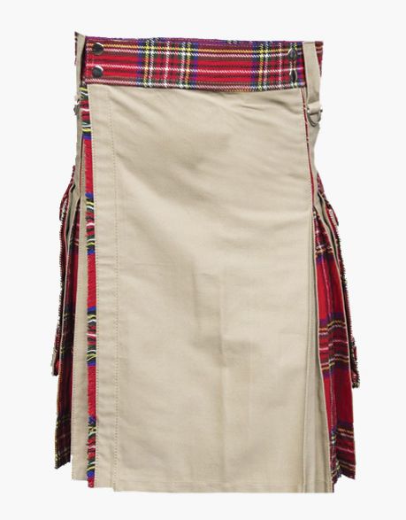 ROYAL STEWART TARTAN HYBRID KILT AND KHAKI - scottish kilt jacket