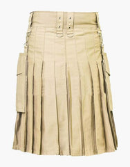 Men's Khaki Detachable Kilt - Scottish Kilt Jacket™ USA-UK