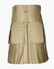 KHAKI SLANT POCKETS UTILITY KILT - Scottish Kilt Jacket™ USA-UK