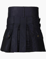 NIGHT WATCH TARTAN HYBRID KILT BLACK LADIES - Scottish Kilt Jacket™ USA-UK